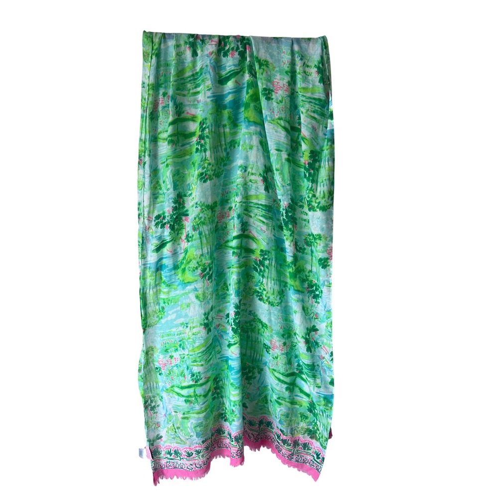Lilly Pulitzer Resort Scarf Honda Classic Tropical Golf Print Fringe 30457